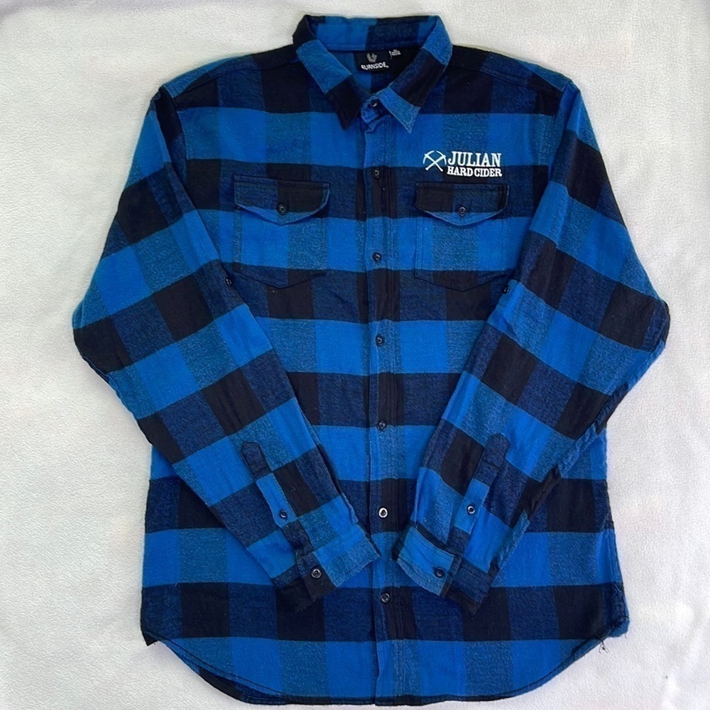 Burnside Button-Up Julian Hard Cider Flannel Plaid size XL Limited Edition